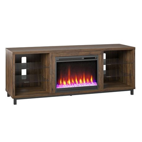 Lumina Deluxe Fireplace TV Stand for TVs up to 70", Walnut