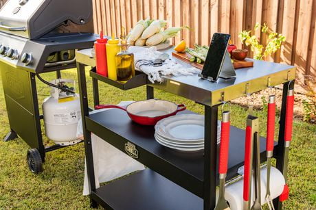 prep cart for grilling