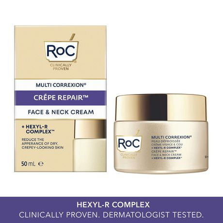 RoC - Multi Correxion®️ - Crêpe Réparation Visage & Crème pour le cou + Complexe Hexyl-R (50ml) Crème visage et cou
