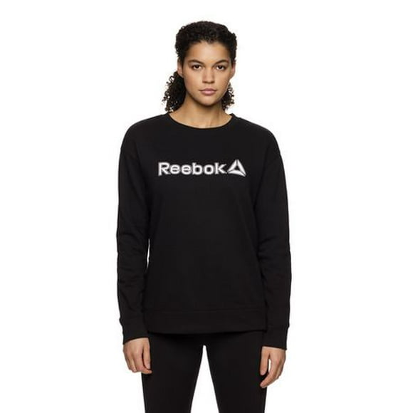 Reebok Womens Subtle Crew Pullover Sweatshirt With Side Zip