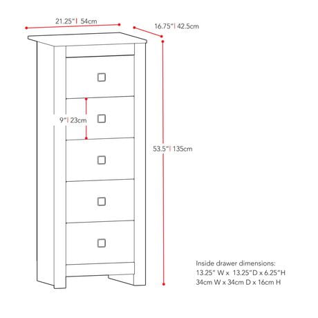 Corliving Madison Tall Boy Chest Of Drawers Walmart Canada