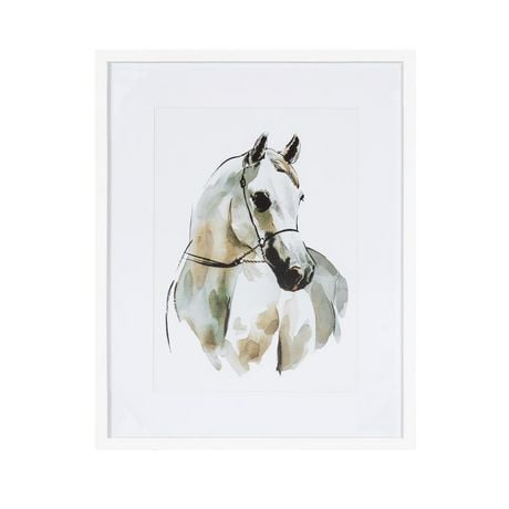 Hometrends White Horse Art Framed and Matted | Walmart Canada