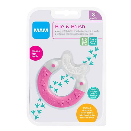 Jouets Pour Bebe Mam Anneaux De Dentition Anneau De Dentition Bite And Brush Fille 3 Mois Et Plus 1 Unite Walmart Canada