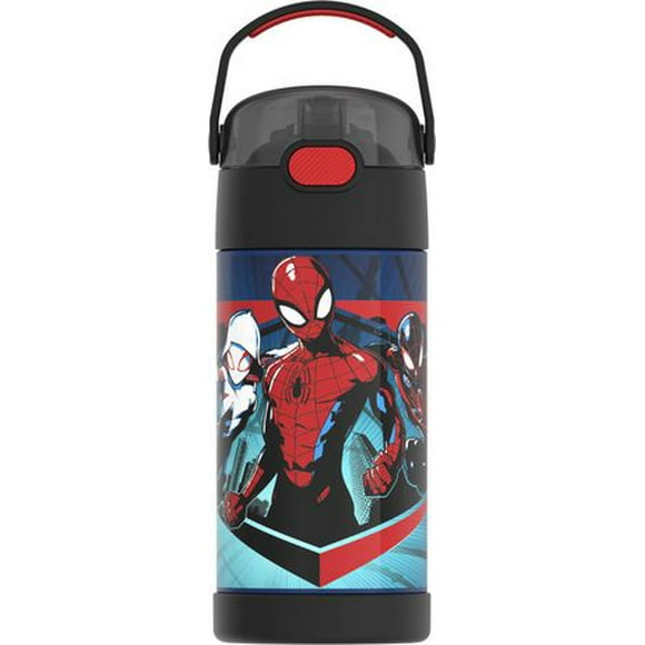 Bouteille isolée à pression de 12 Oz avec paille Funtainer de Thermos,  Spiderman Bouteille de 12 onces