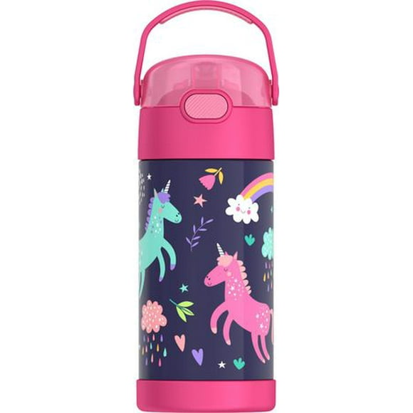 Thermos Funtainer 12 Oz Vacuum Insulated Straw Bottle,  Unicorn, ,12 OZ Bottle