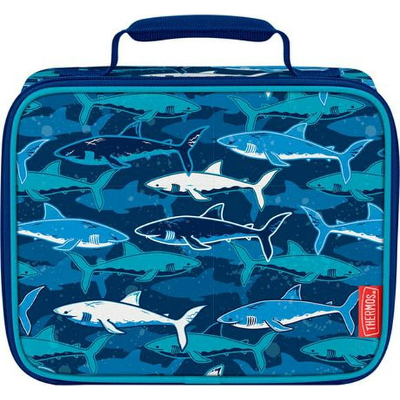 Thermos Kids Insulated Single Compartment Lunch Bag with Liner, Sharks, Blue, with Liner