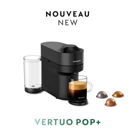 Machine à Café Nespresso Vertuo Pop+ par DeLonghi, Réglisse Noire Petite machine. Goût inoubliable.