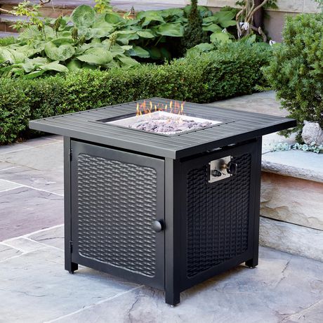 Gas Fire Pit With Slat Top Canada, Fire Pit Table Propane Canada