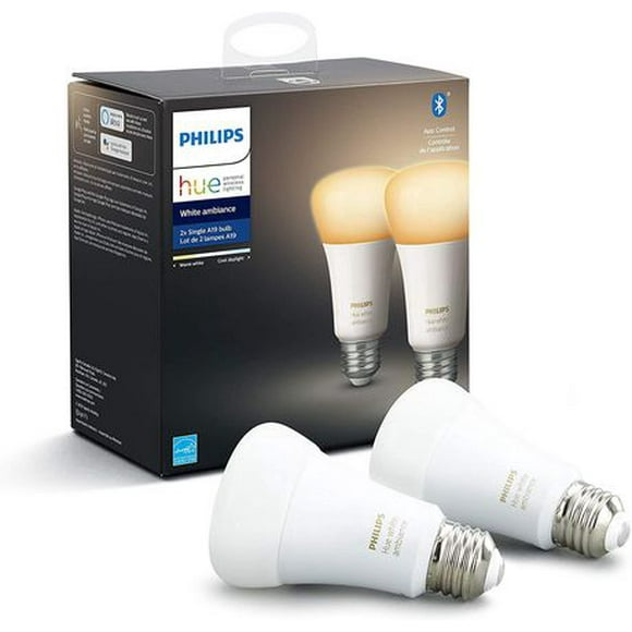 Philips Hue ampoule blanche A19 paquet de 2 avec Bluetooth 