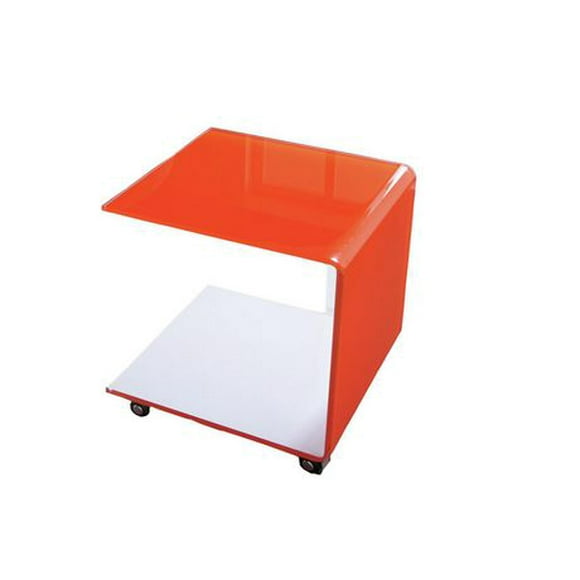 Table à roulettes d'appoint Canadian Coral Orange