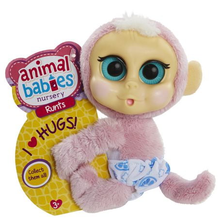 Animal Babies Nursery Animal Babies Monkey (pink) Nursery Runts Plush ...