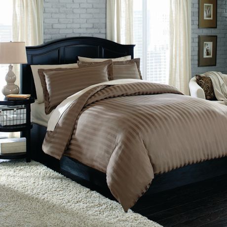 Hometrends T350 Damask Stripe Duvet Cover Set Walmart Canada