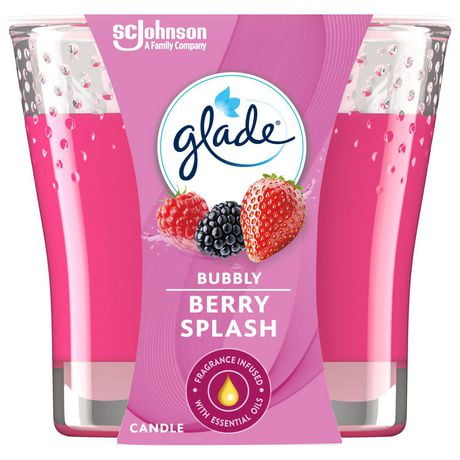 Glade® Scented Candle Air Freshener, Bubbly Berry Splash, 1-Wick Candle
