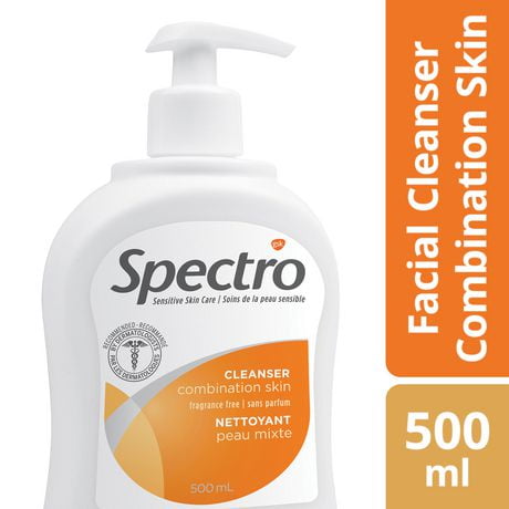 Spectro Facial Cleanser for Combination Skin, Fragrance and Dye Free, Pump Dispenser, 500 ml Fragrance Free
