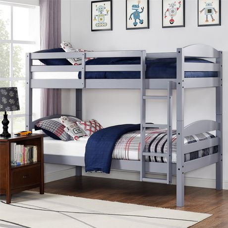 Solid Wood Twin over Twin Wood Bunk Bed | Walmart Canada