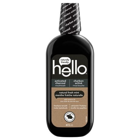 Hello Activated Charcoal Mouthwash - 473mL, Hello Charcoal Mouthwash