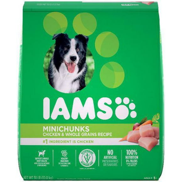 Iams Minichunks Adult Dry Dog Food Chicken & Whole Grains Recipe, 1.5-17.46kg