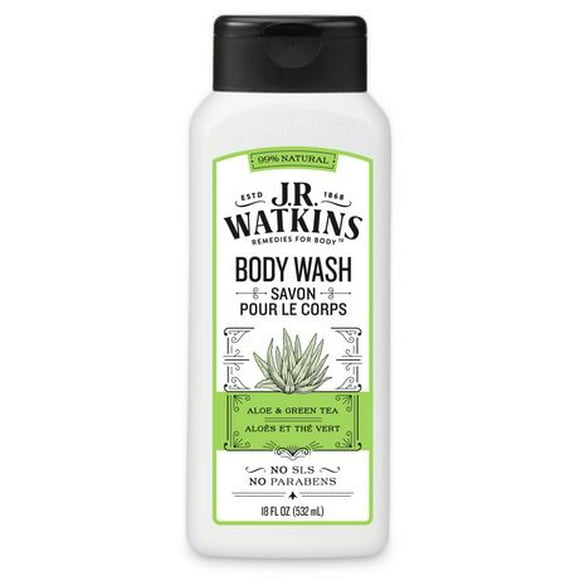 J.R. Watkins Body Wash, Aloe and Green Tea, 532 ml