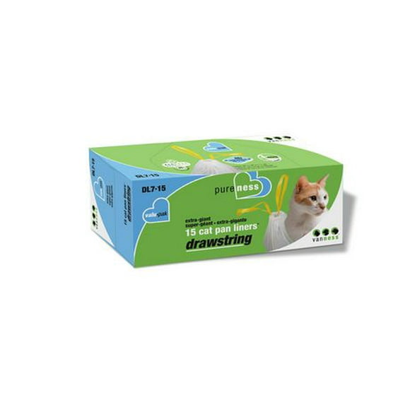 Sac à litière géant pour chats avec cordon Van Ness format économique (DL7-15) Doublure de cordon XL Valu-Pk