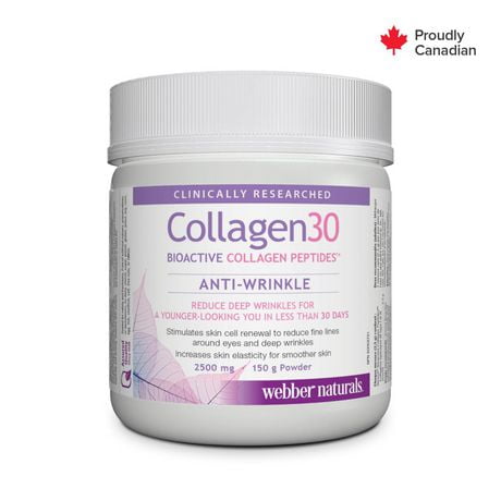Webber Naturals Collagen30 Anti-rides  Bioactive Collagen Peptides 150 g Poudre
