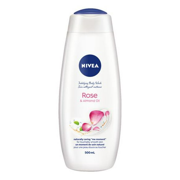 NIVEA Rose & Almond Oil Indulging Body Wash for Women with Almond Milk | Body Cleanser | Shower Cream for all skin types, Dermatologically tested, 500 mL