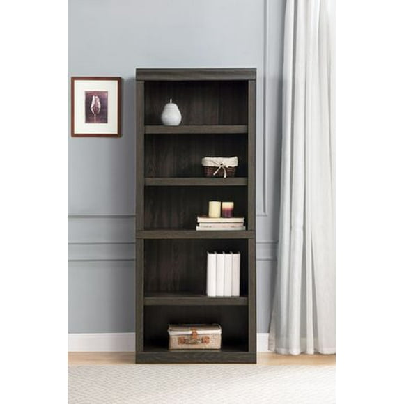 hometrends 5-Shelf Bookcase, Dark Oak, 5 shelves, 71" tall