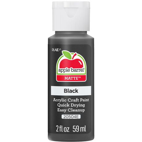 Apple Barrel Colors, 2 oz., Black, 2 oz Matte Acrylic Paint