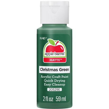 Apple Barrel Multi-Surface Satin Acrylic Paint, 2 oz., Christmas Green, 2 oz Matte Acrylic Paint