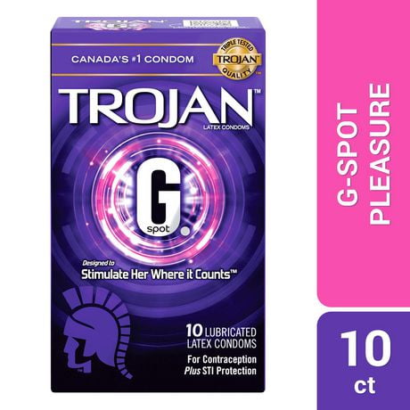 Trojan G Spot Extra Stimulating Condoms, 10 Lubricated Latex Condoms