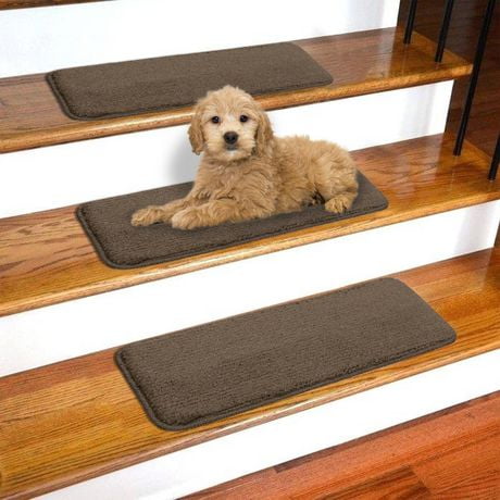 Ottomanson Softy Collection Rubber Backed Solid Design Stair Treads