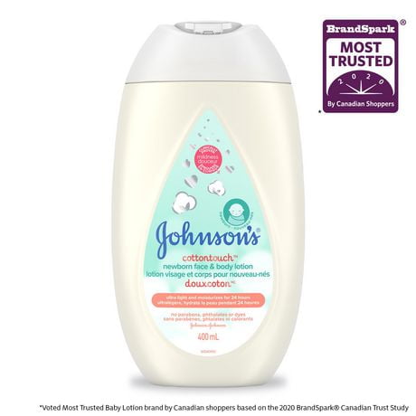 Johnson's Baby Lotion for Newborns, CottonTouch Cream, 400 mL