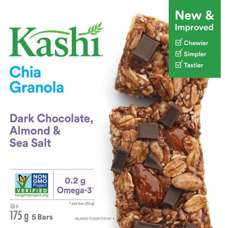 bars granola almond chia kashi 175g salt chocolate sea dark