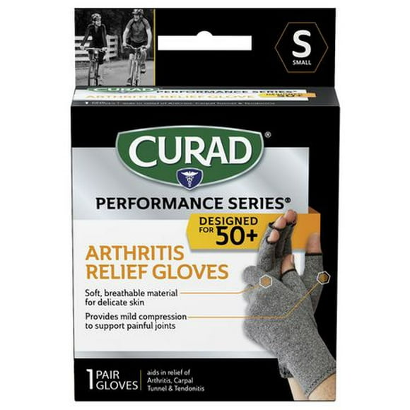 CURAD Performance Series Arthritis Relief Gloves, Small