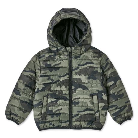 George Toddler Boys' Printed Hooded Puffer Jacket | Walmart Canada