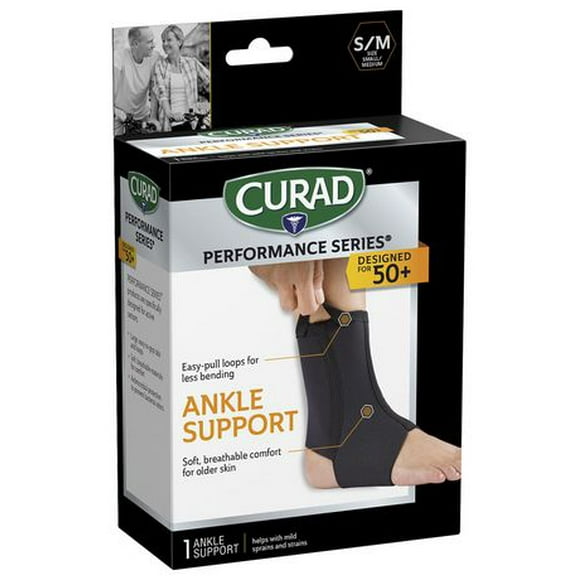 CURAD Performance Series Ankle Support with Finger Loops, Small/Medium