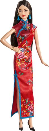 Barbie Signature Lunar New Year Doll (12-inch Brunette) Wearing Red