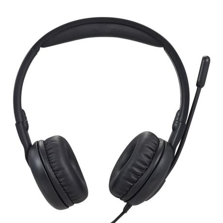 onn. 5 FT./ 1.5 m USB On-Ear Stereo Headset with Rotating Boom ...