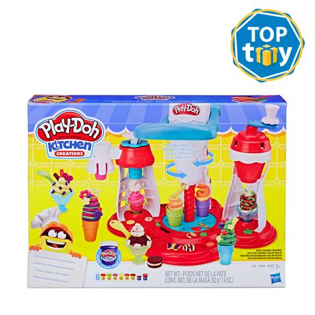 Hasbro Play-Doh Drizzy Machine à glace avec garnitures Pâte à modeler Set  de