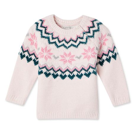 George Baby Girls' Fair Isle Sweater | Walmart Canada