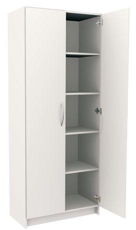 5 Shelf Laminate Storage Cabinet In White Walmart Canada