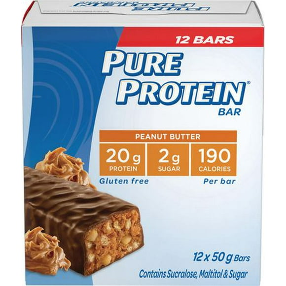 Pure Protein Gluten Free Peanut Butter Bars 12- Pack, 12 x 50 g