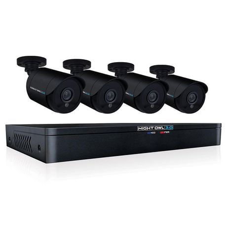 Night Owl 8 canaux DVR filaire avec 4 caméras HD filaires 1080p et disque dur de 1 To