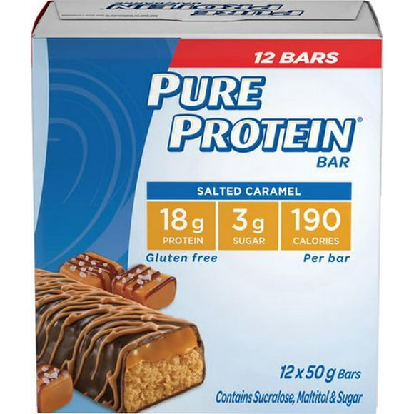 Barre Pure Protein au caramel salé 12 barres de 50 g