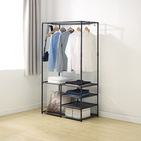 Mainstays Closet Organizer with S Hooks Rack, Closet Organizer