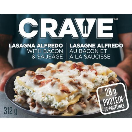 CRAVE Lasagna Alfredo with Italian Sausage & Bacon Frozen Meal