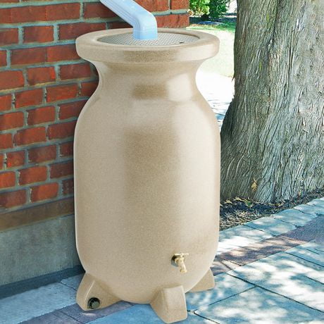 Koolscapes Stone-Look Rain Barrel, 75 gal (285L), Sandstone