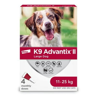 K9 Advantix II Flea and Tick Treatment for Large Dogs, 4 doses