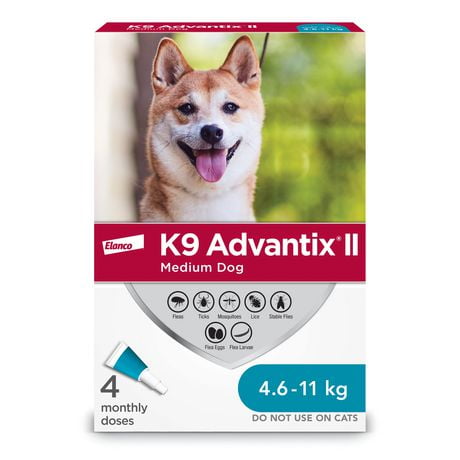 K9 Advantix II traitement contre les puces et les tiques pour chiens de taille moyenne 4 doses
