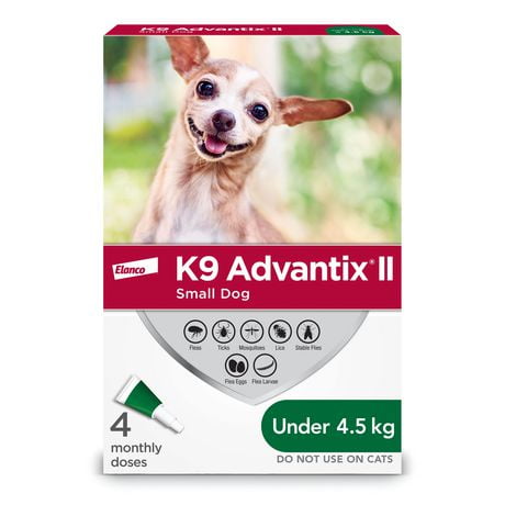 K9 Advantix II traitement contre les puces pour chiens de petit taille 4 doses