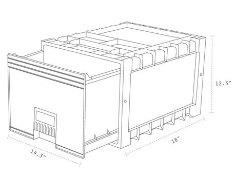 Storex boite de rangement d'archives en plastique, format lettre,  profondeur de 18 pouces, noir/gris